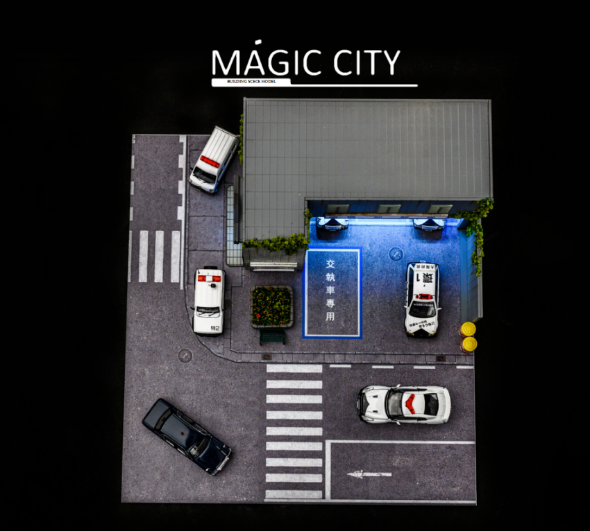 [Preorder] Magic City 1:64 Diorama Japanese Police Station - Horizon Diecast