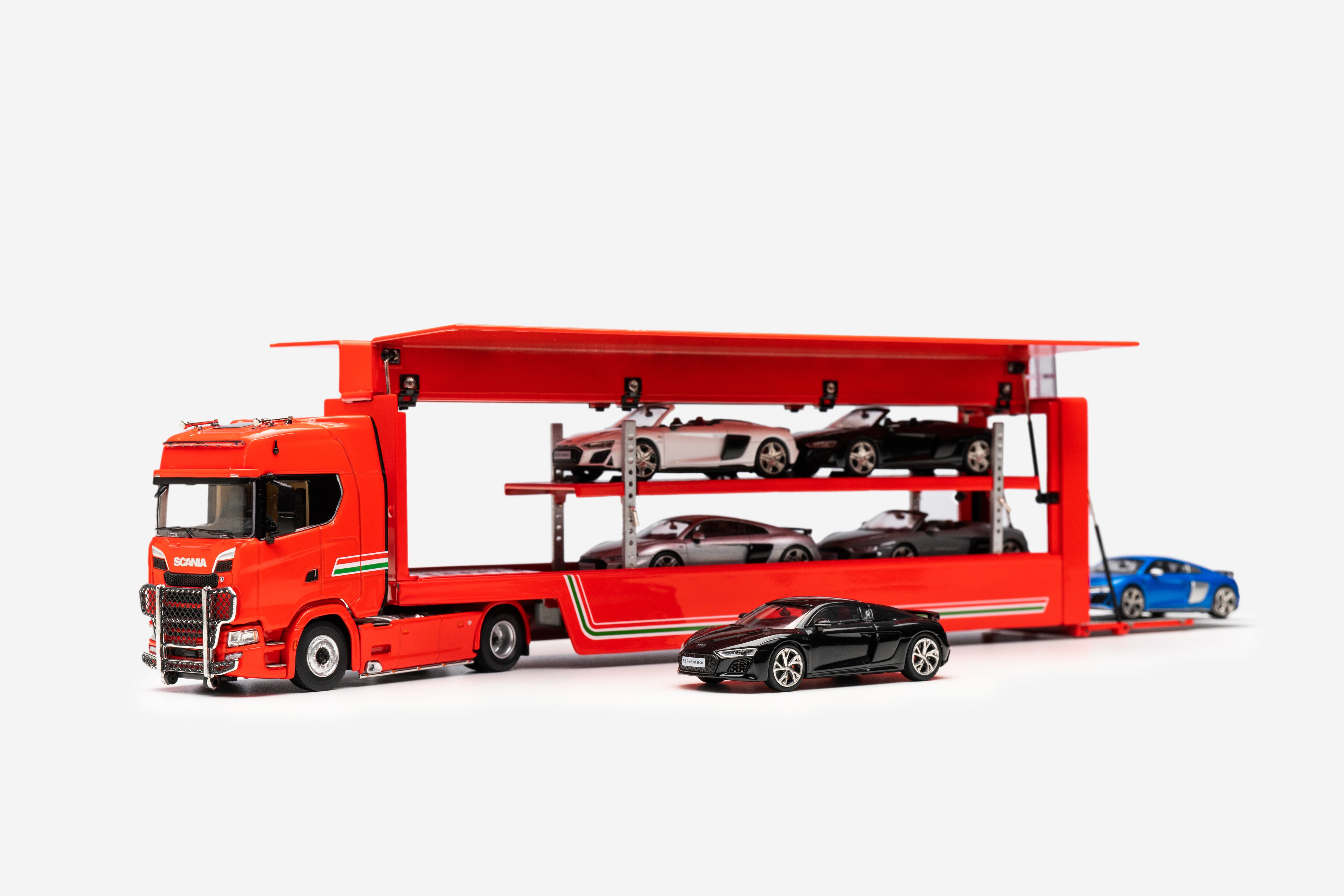 KengFai 1:64 Scania V8 730S 4X2 Truck with Trailer Diecast Black