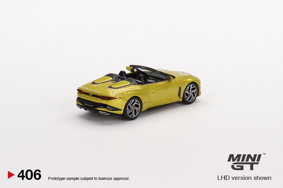 Mini GT 1:64 Bentley Mulliner Bacalar Yellow Flame LHD MGT00406-CH Rear