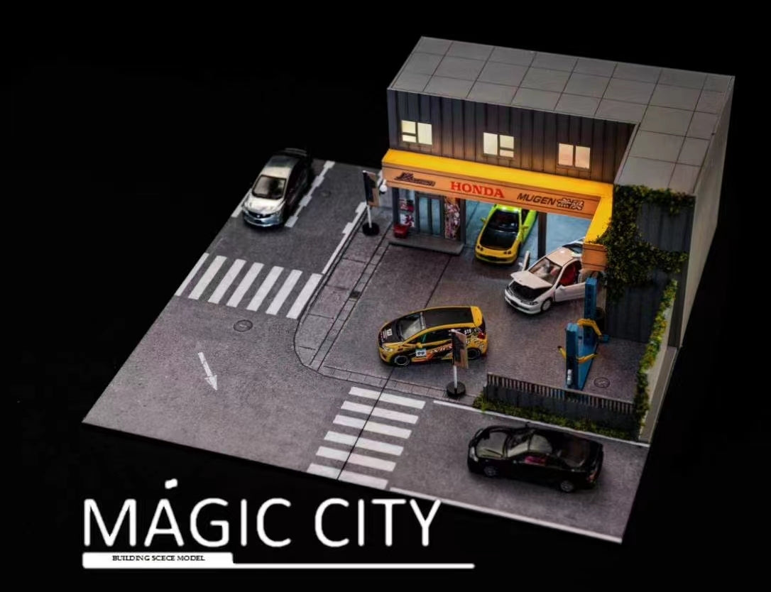 Magic City 1:64 Diorama Japan Honda JS Modification Headquarters