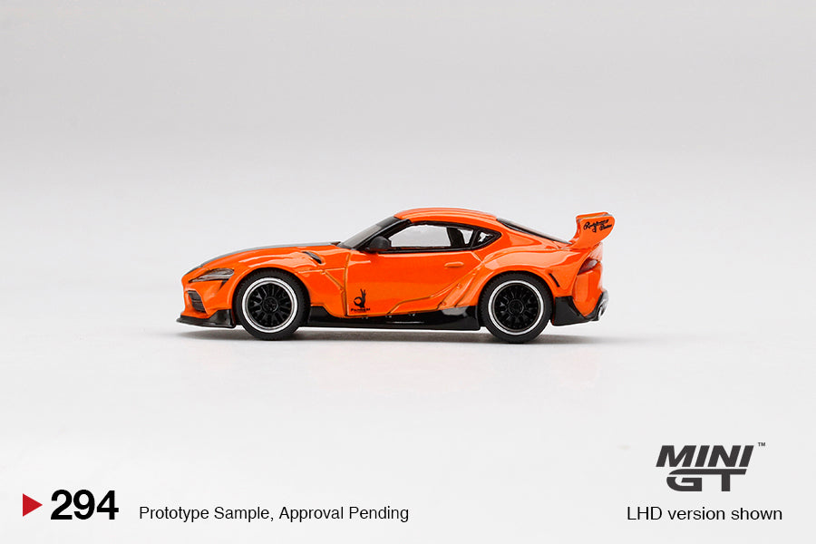 Mini GT 1:64 Pandem Toyota GR Supra V1.0 LHD Orange MGT00294-MJ Side