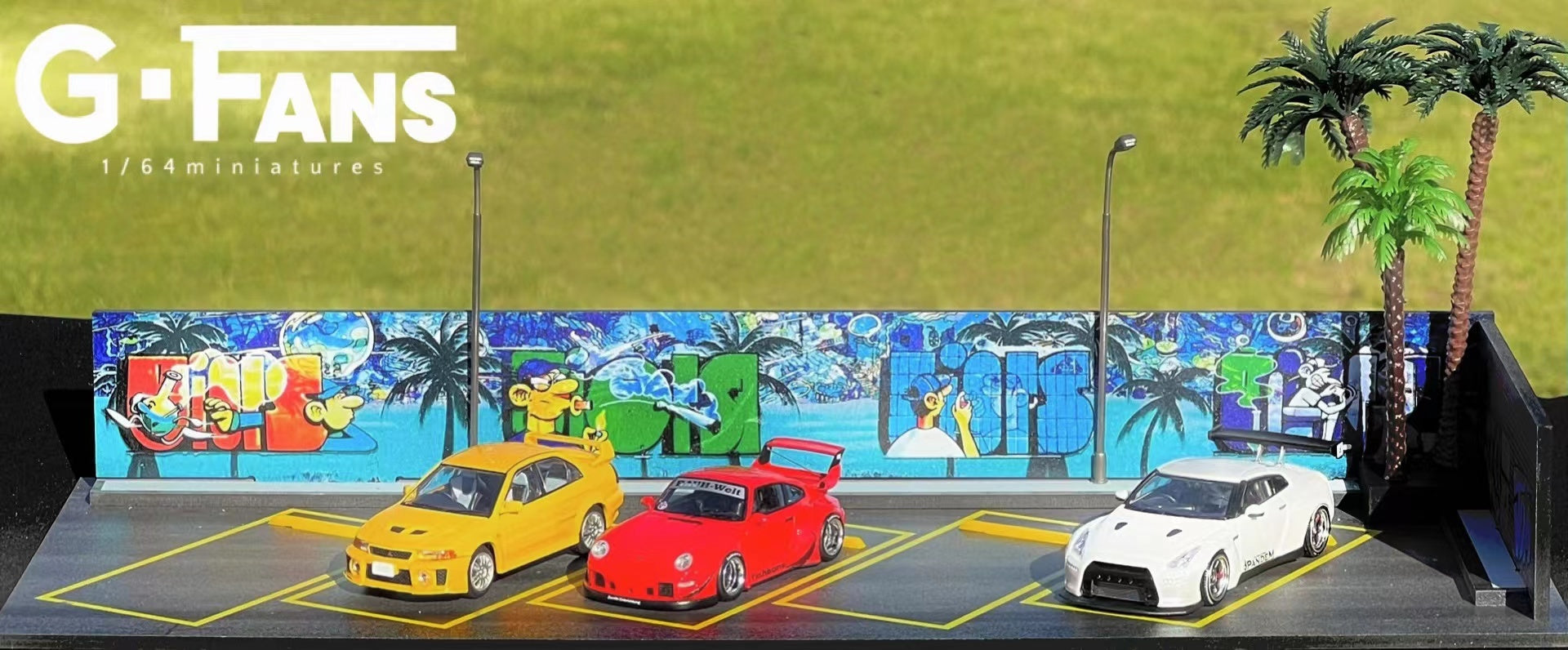 G.Fans 1:64 Diorama Beach Parking Scene Model 710027 – Horizon Diecast