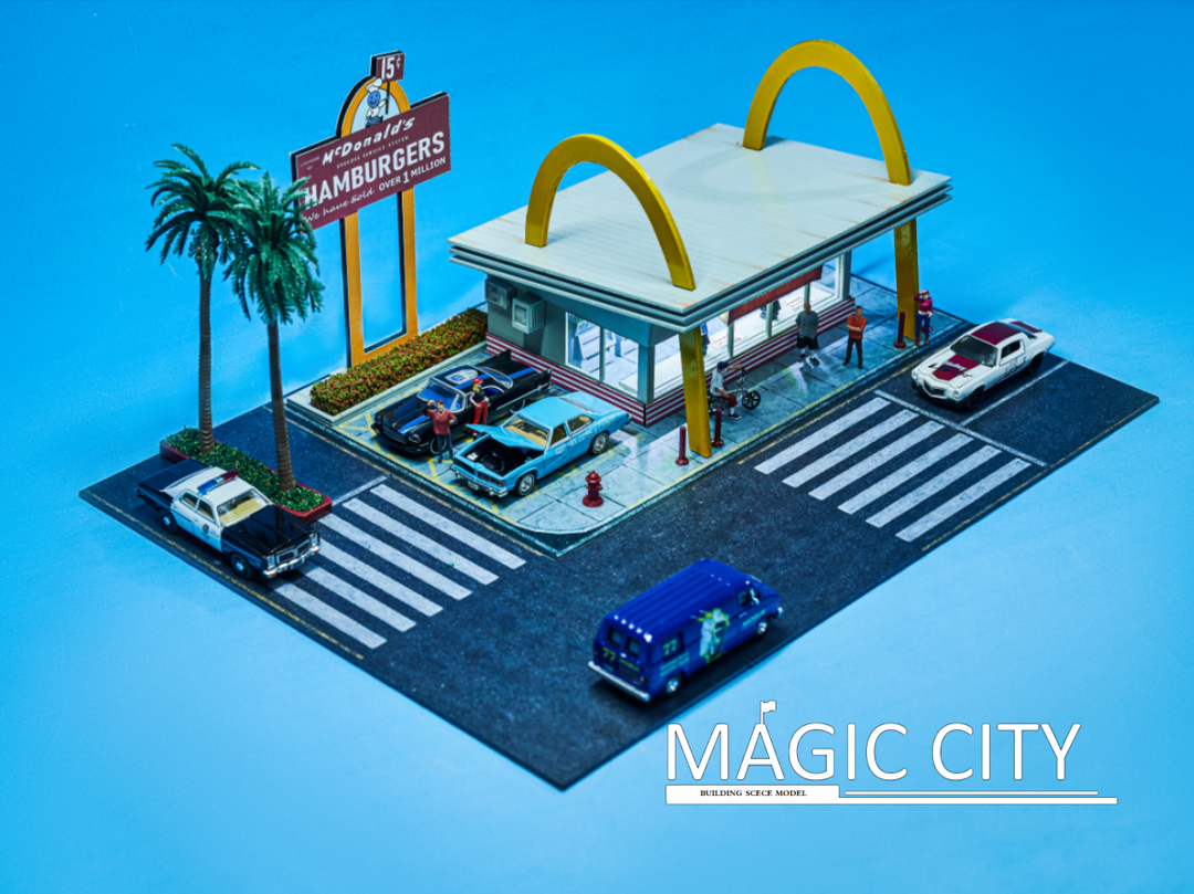 Magic City 1:64 Diorama American Street View - McDonald's Drive Through US0007