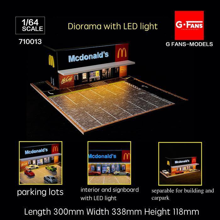 G.Fans 1:64 Diorama McDonald's Fast Food Building 710013